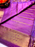 Load image into Gallery viewer, Handwoven Art Silk Saree - Vivid Violet + Persian Indigo
