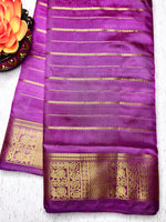 Load image into Gallery viewer, Handwoven Art Silk Saree - Vivid Violet + Persian Indigo
