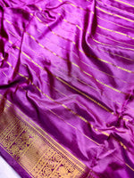 Load image into Gallery viewer, Handwoven Art Silk Saree - Vivid Violet + Persian Indigo
