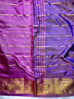 Load image into Gallery viewer, Handwoven Art Silk Saree - Vivid Violet + Persian Indigo
