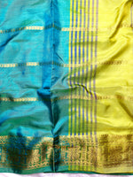 Load image into Gallery viewer, Handwoven Art Silk Saree -  Eastern Blue +  Earls Green
