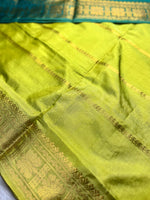 Load image into Gallery viewer, Handwoven Art Silk Saree -  Eastern Blue +  Earls Green
