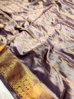 Load image into Gallery viewer, Handwoven Art Silk Saree -  Dusty Gray +  Outrageous Orange
