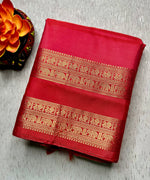 Load image into Gallery viewer, Handwoven Art Silk Saree -   Persian Red
