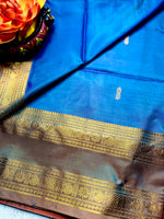 Load image into Gallery viewer, Handwoven Art Silk Saree -  Curious Blue + Persian Red
