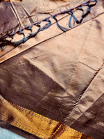 Load image into Gallery viewer, Handwoven Art Silk Saree - Flamingo Orange + Fuscous Honey
