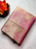 Load image into Gallery viewer, Handwoven Art Silk Saree - Persian Pink +  Suva Gray
