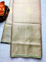 Load image into Gallery viewer, Handwoven Art Silk Saree - Stark Cream + Black Pearl
