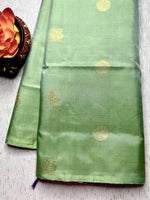 Load image into Gallery viewer, Handwoven Art Silk Saree - Spring Green + Cannon Pink
