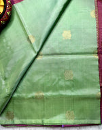 Load image into Gallery viewer, Handwoven Art Silk Saree - Spring Green + Cannon Pink

