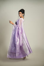 Load image into Gallery viewer, Anika - Handwoven Silk Cotton Saree - French Lilac+ Silver
