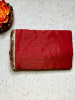Load image into Gallery viewer, Handwoven Cotton Saree - Turkish Red + Gold
