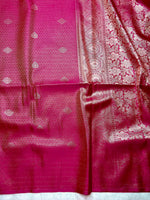 Load image into Gallery viewer, Soft Silk Saree  -Cerise Pink + Gold

