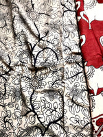Load image into Gallery viewer, Handcrafted Kalamkari Cotton Saree - Persian Maroon + Soft Cream

