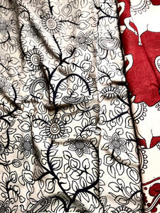 Handcrafted Kalamkari Cotton Saree - Persian Maroon + Soft Cream
