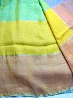 Load image into Gallery viewer, Handwoven Linen Saree - Lavender Rose + Candy Corn Yellow
