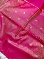 Load image into Gallery viewer, Soft Silk Saree  -Cerise Pink + Gold
