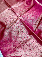 Load image into Gallery viewer, Soft Silk Saree  -Cerise Pink + Gold
