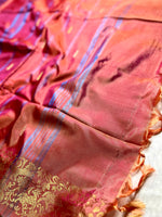 Load image into Gallery viewer, Handwoven Art Silk Saree -  Curious Blue + Persian Red

