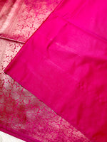 Load image into Gallery viewer, Soft Silk Saree  -Cerise Pink + Gold
