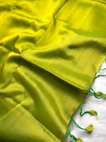 Load image into Gallery viewer, Handwoven silk cotton saree - Bold Green Yellow
