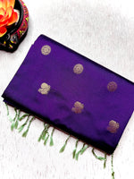 Load image into Gallery viewer, Soft Silk Saree  -  Persian Indigo + Tea Green
