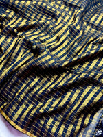 Load image into Gallery viewer, Handwoven Cotton Saree -  Russian Black + Gold
