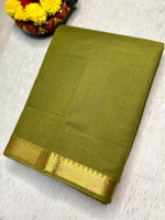 Load image into Gallery viewer, Handwoven Mangalgiri Cotton Saree -  Lemon Ginger + Gold
