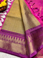 Load image into Gallery viewer, Handwoven Art Silk Saree -  Husk Brown + French Rose
