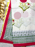 Load image into Gallery viewer, Handblock Printed Cotton Saree -  Titan White + Soft Green
