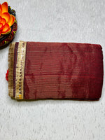 Load image into Gallery viewer, Handwoven Cotton Saree -  Persian Brown + Gold
