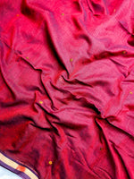 Load image into Gallery viewer, Handwoven Cotton Saree -  Persian Maroon + Gold
