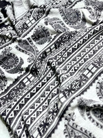 Load image into Gallery viewer, Handcrafted Kalamkari Cotton Saree - Smokey Black + Soft Cream
