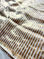 Load image into Gallery viewer, Handwoven Maheshwari Silk Cotton Saree - Ice White + Gold
