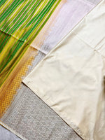 Load image into Gallery viewer, Soft Silk Saree  - Olivetone+ Mist Cream
