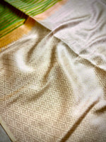 Load image into Gallery viewer, Soft Silk Saree  - Olivetone+ Mist Cream
