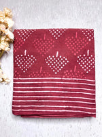 Load image into Gallery viewer, Handblock Printed Cotton Saree -  Amaranth Red  + Swiss Cream
