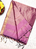 Load image into Gallery viewer, Handwoven Maheshwari Silk Cotton Saree - Mauve
