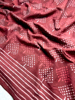 Load image into Gallery viewer, Handblock Printed Cotton Saree -  Amaranth Red  + Swiss Cream
