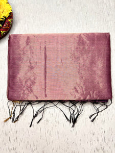 Handwoven Maheshwari Silk Cotton Saree - Mauve