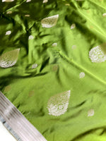 Load image into Gallery viewer, Soft Silk Saree  - Sushi Green + Quill Gray
