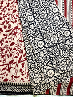 Load image into Gallery viewer, Handblock Printed Cotton Saree - Soft Pink + Flush Maroon
