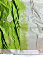 Load image into Gallery viewer, Soft Silk Saree  - Sushi Green + Quill Gray
