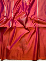 Load image into Gallery viewer, Soft Silk Saree  - Cerise Red + Golden Bell
