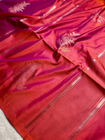 Load image into Gallery viewer, Soft Silk Saree  - Cerise Red + Golden Bell
