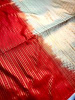 Load image into Gallery viewer, Soft Silk Saree  - Thunderbird Red + Harvest Sandal
