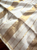 Load image into Gallery viewer, Handwoven Silk Cotton Saree - Cream + Gold
