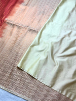 Load image into Gallery viewer, Soft Silk Saree  - Thunderbird Red + Harvest Sandal
