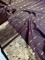 Load image into Gallery viewer, Soft Silk Saree  - Livid Brown + Caribbean Green
